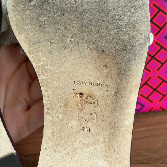 Tory Burch Rope Flat Slides Size 6 Sandals New Ivory White Box Resort Luxury - Picture 5 of 6